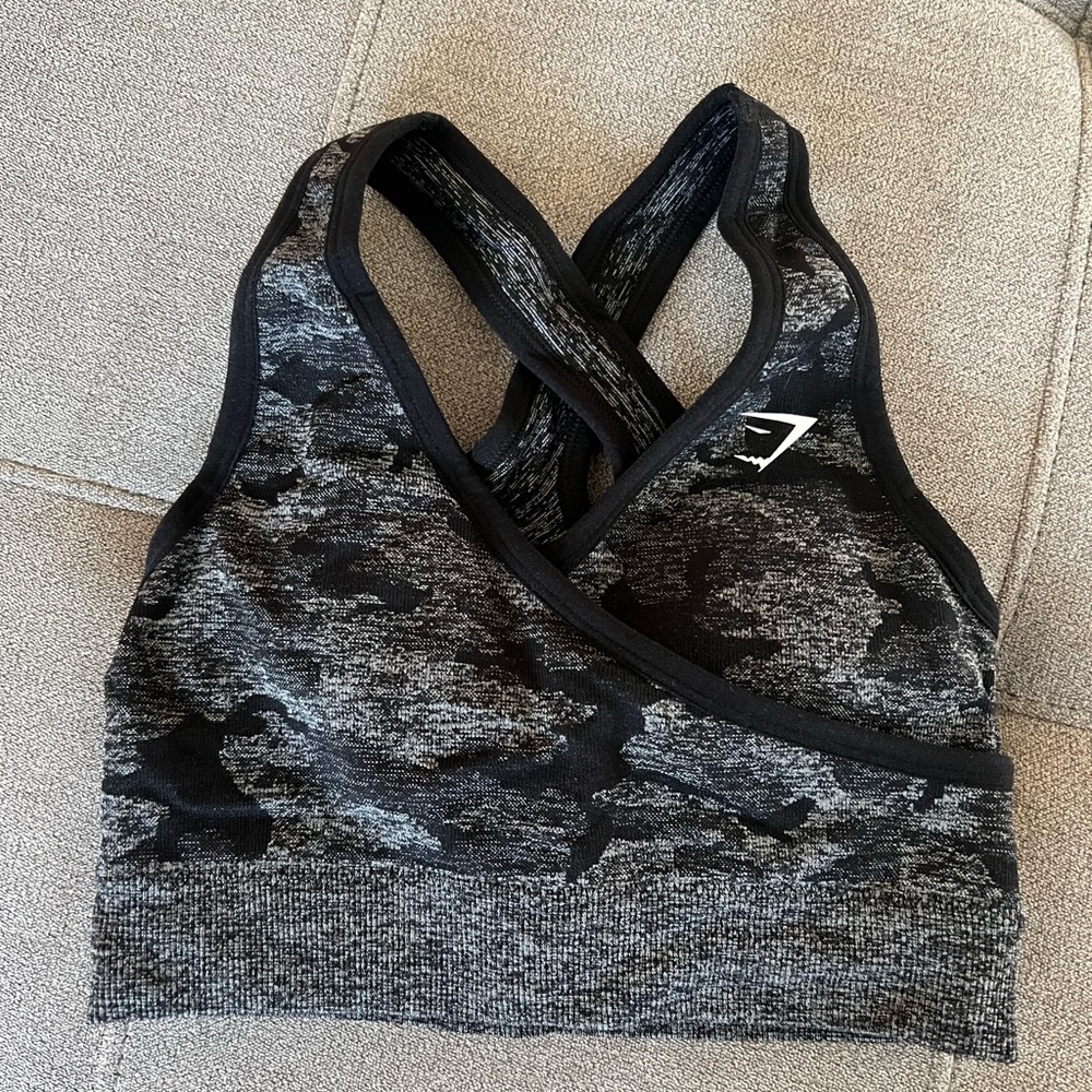 Gymshark Black Camo Sports Bra